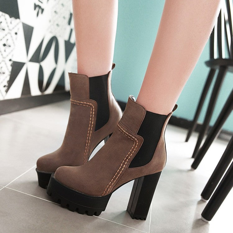 Mid boots high heel platform Martin boots - Zalixer