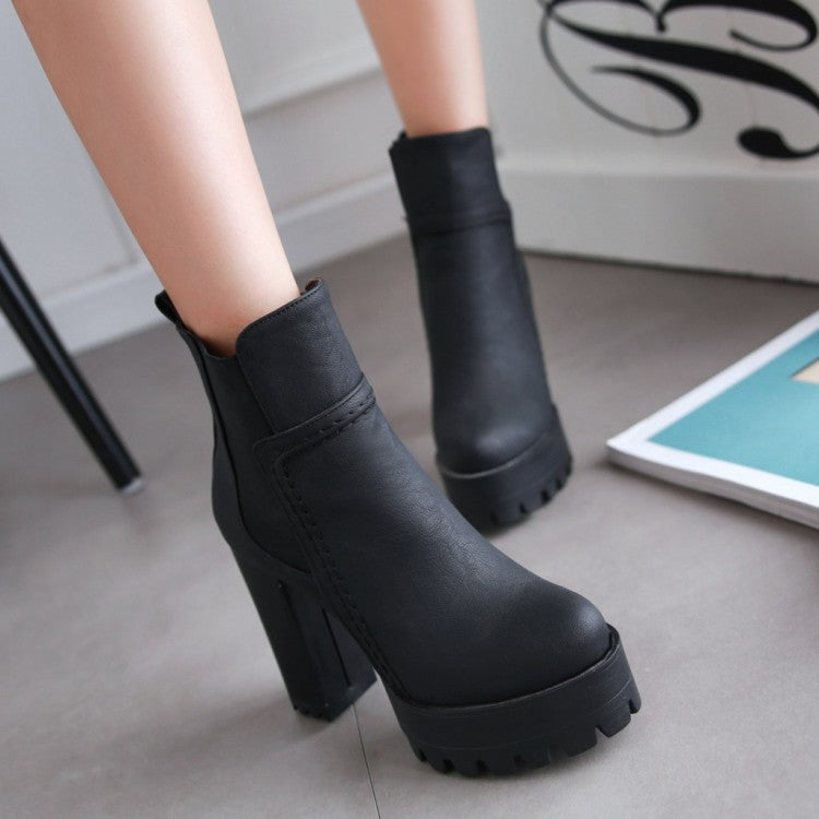 Mid boots high heel platform Martin boots - Zalixer