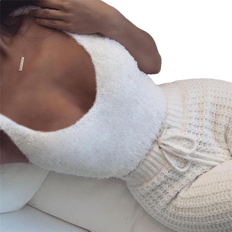3pcs Womens Clothing Long Sleeve Crop Tank Top And Drawstring Shorts Pajama Set - Zalixer