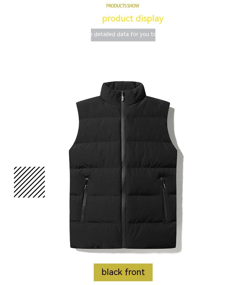 Men's Autumn And Winter Leisure Fashion Zipper Solid Color Vest