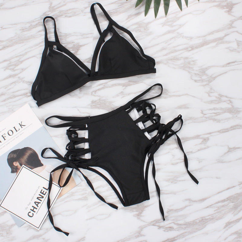 Sexy strap bikini split swimsuit - Zalixer