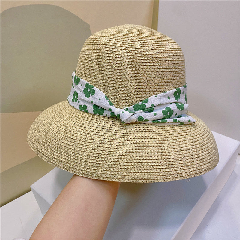 Pastoral Style Sunshade Hat With Small Flower Straps - Zalixer