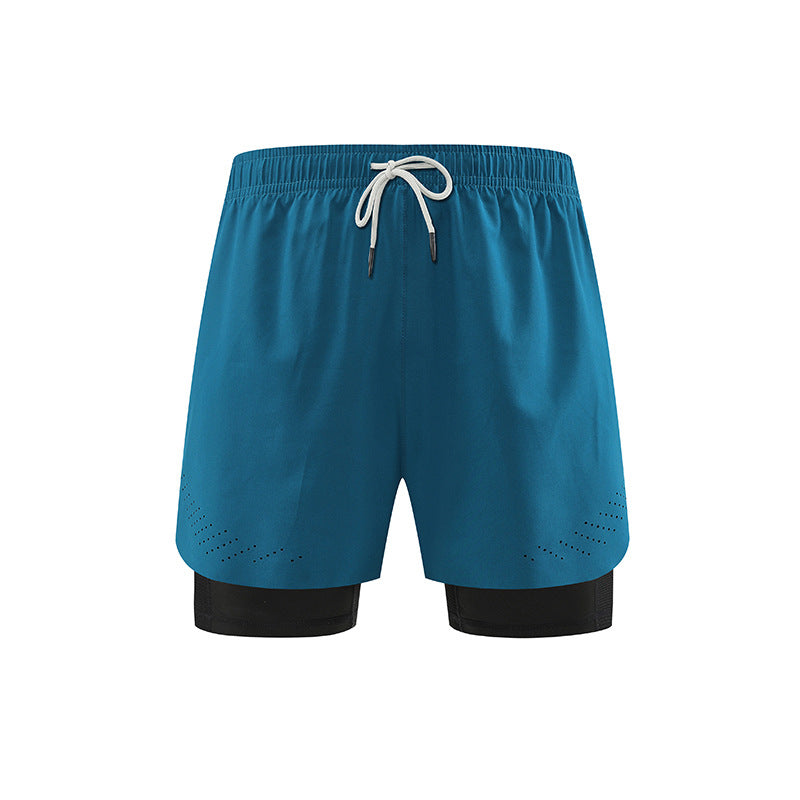 Double-layer Professional Running Shorts Quick-drying Breathable Fitness Shorts - Zalixer