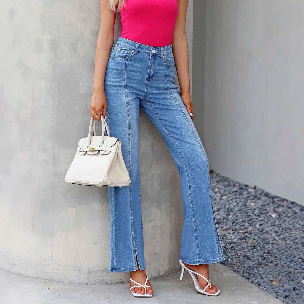 Womens Stylish Slim-fit Blue Jeans - Zalixer