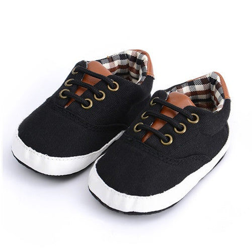 Solid color casual lace soft bottom baby canvas shoes baby shoes toddler shoes - Zalixer