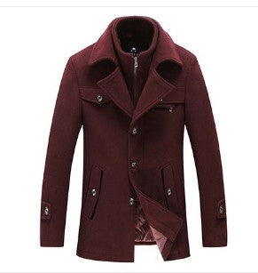 Men's Winter Slim Fit Warm Woolen Overcoats