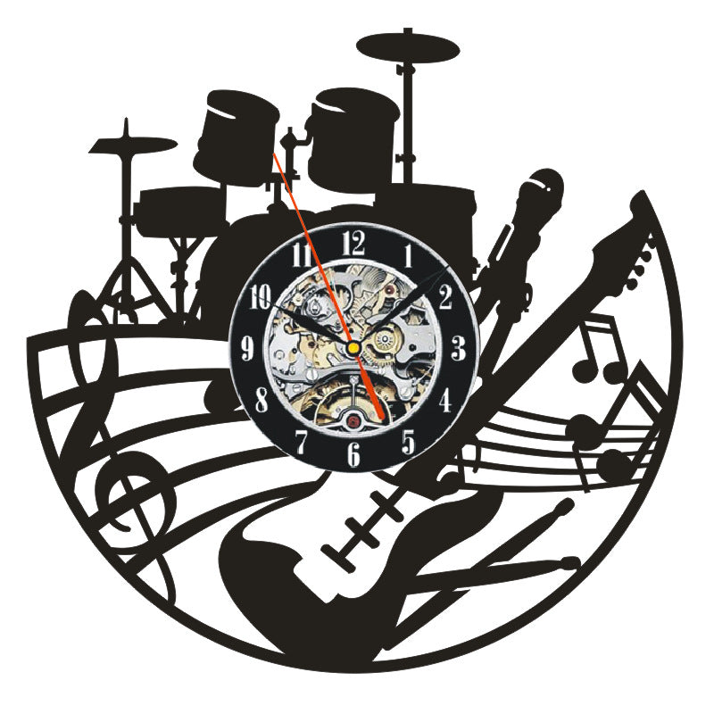 Vinyl Drum Set Vinyl Record Clock Digital Wall Clock
