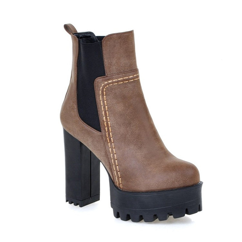 Mid boots high heel platform Martin boots - Zalixer