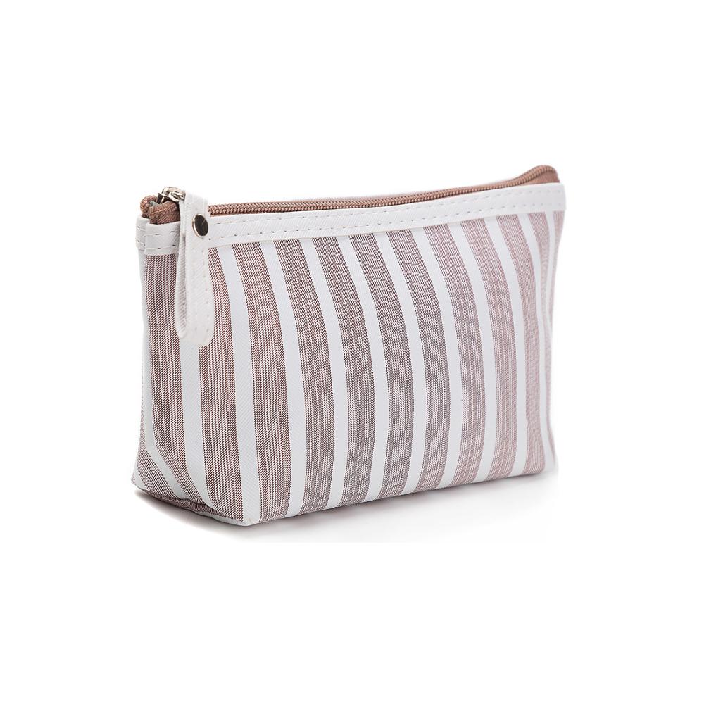 Miyahouse Canvas Cosmetic Bag Women Make up Bags Striped Printed Travel Toiletry Organizer Portable Pouch Makeup Case - Zalixer