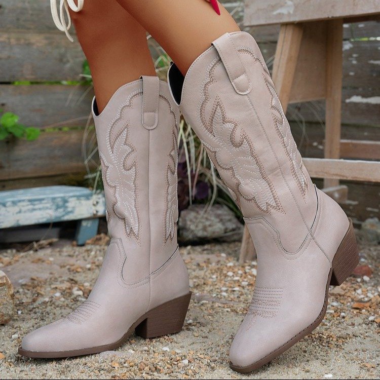 Womens Chunky Heel Boots - Zalixer