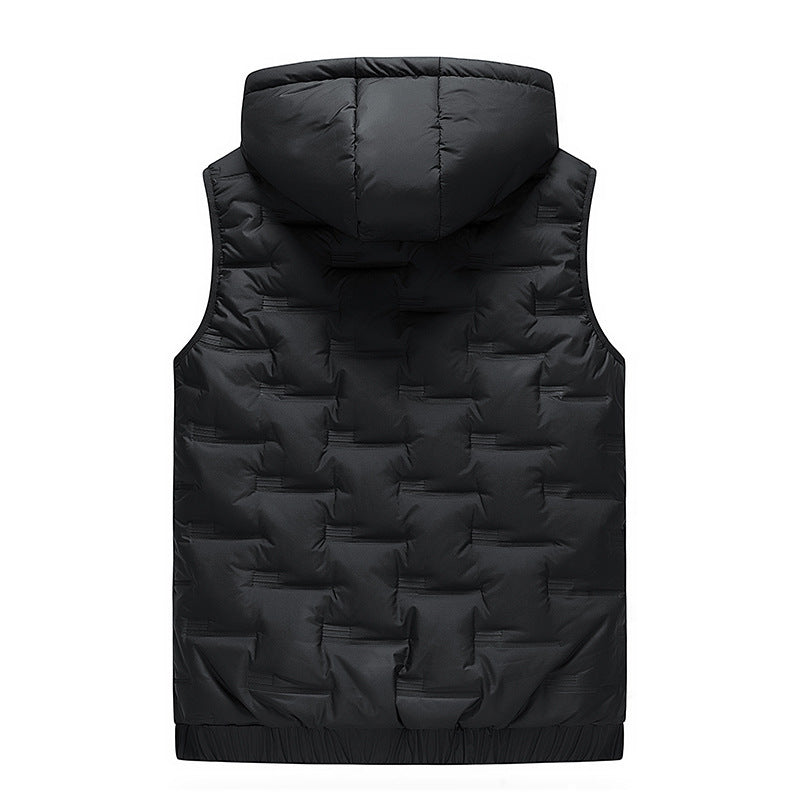 Men's Vest Hooded Thickened Autumn And Winter Leisure Fashion Waistcoat