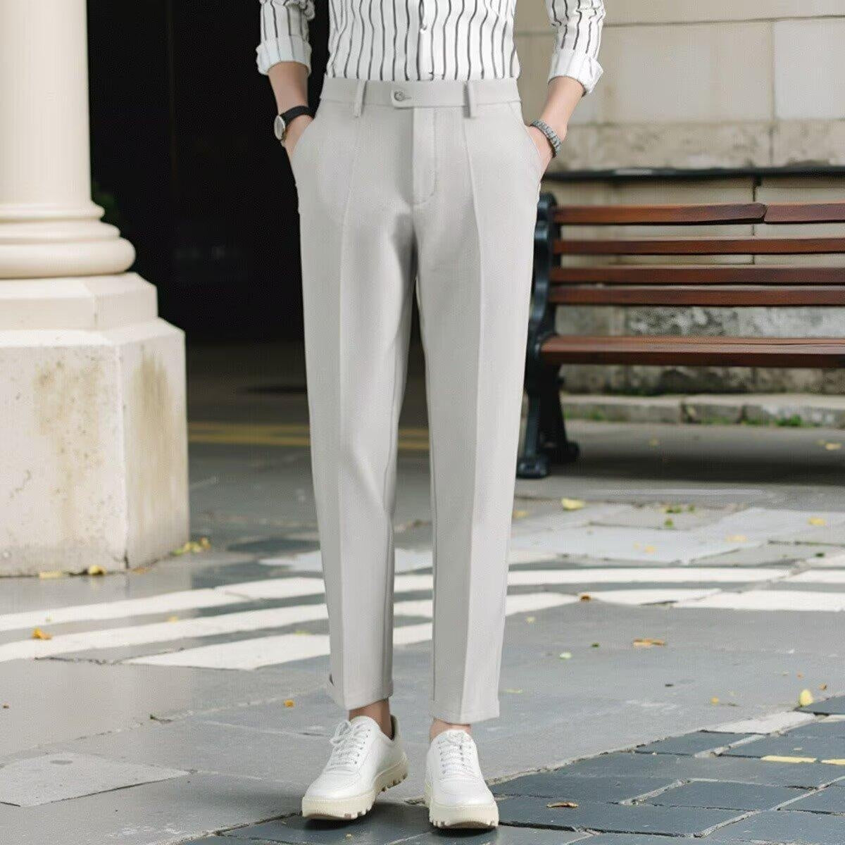 Korean Casual Ankle-length Suit Pants Men