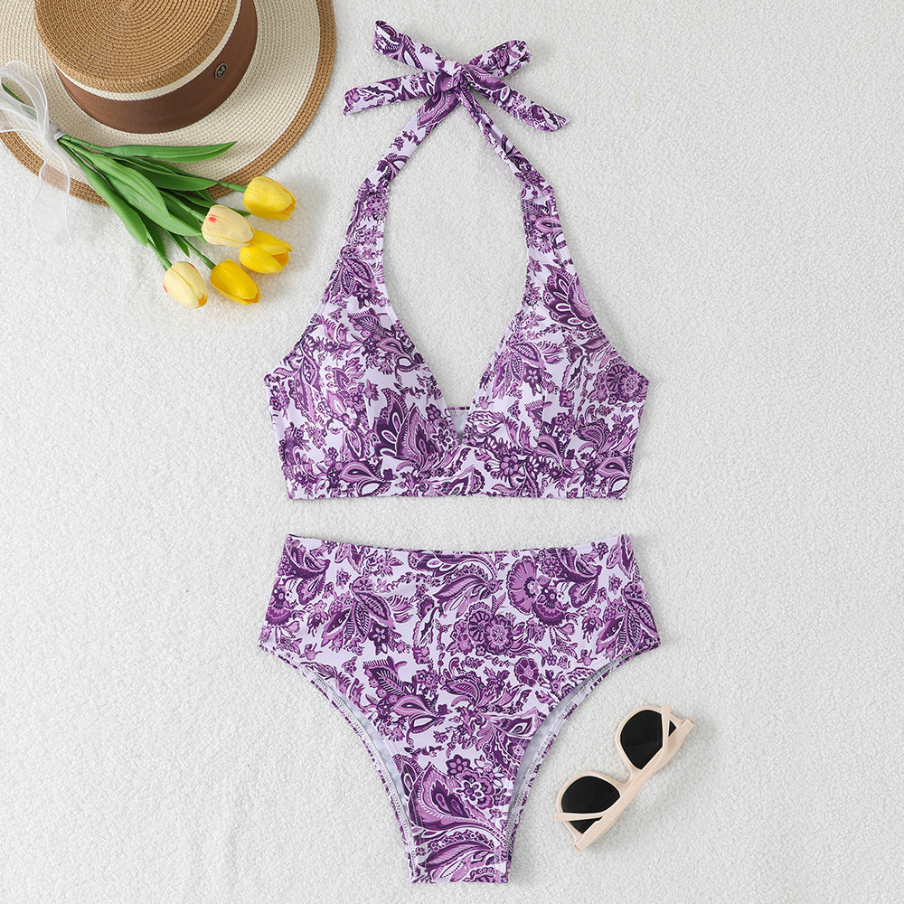 Women's Gathering Bikini Split Swimsuit - Zalixer