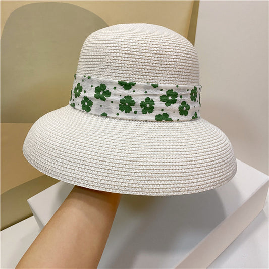 Pastoral Style Sunshade Hat With Small Flower Straps - Zalixer