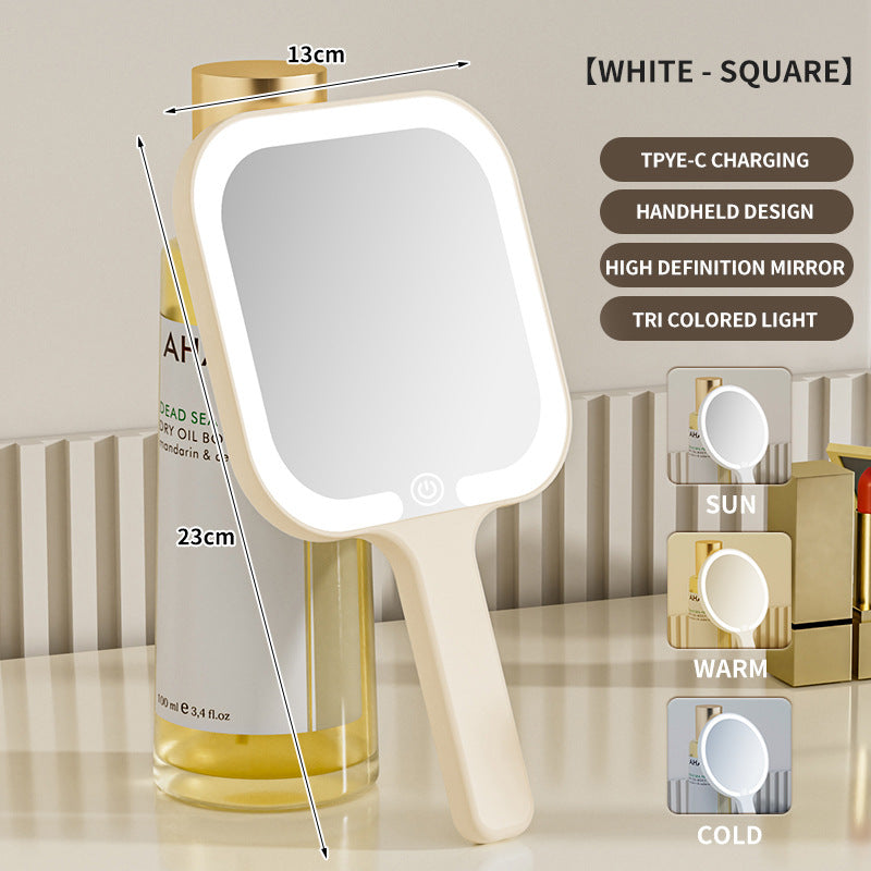 Led Make-up Mirror Handheld Mirror Portable With Light - Zalixer