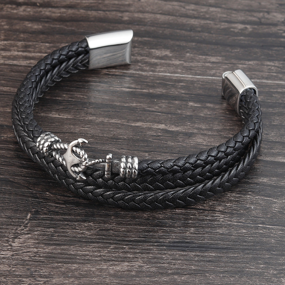 Stainless steel anchor bracelet