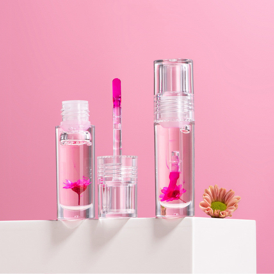 Flower Color Changing Lip Oil Moisturizing Jelly Lipgloss Clear Temperature Change Liquid Lipstick Reduce Lip Line Make Up - Zalixer