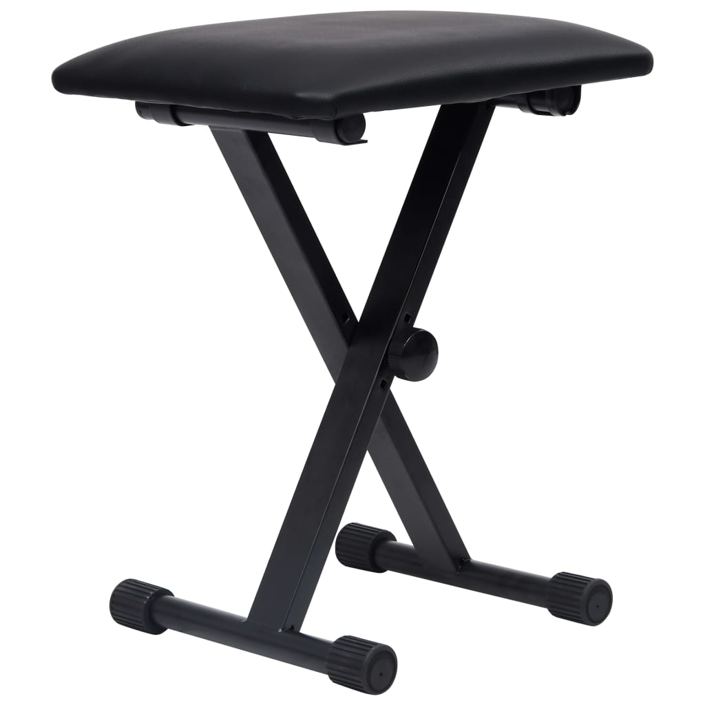 Double-Strut Keyboard Stand and Stool Set Black