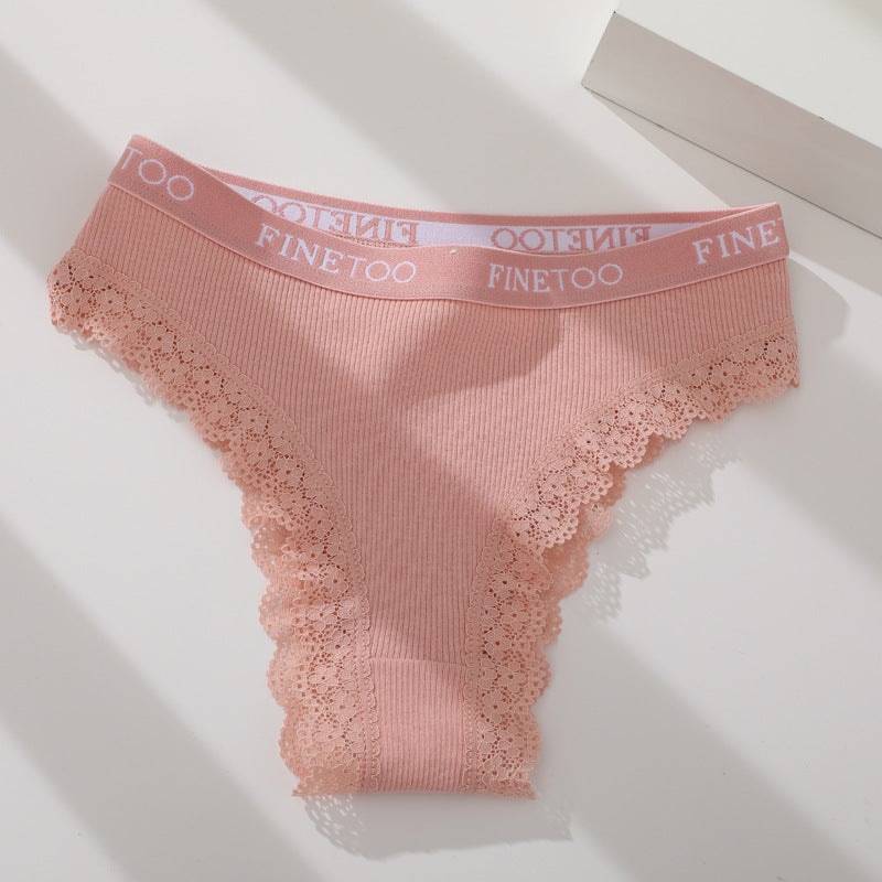 Ladies Briefs High Slit Lace Panties - Zalixer