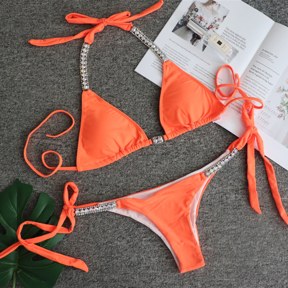 Solid sexy strapless bikini - Zalixer