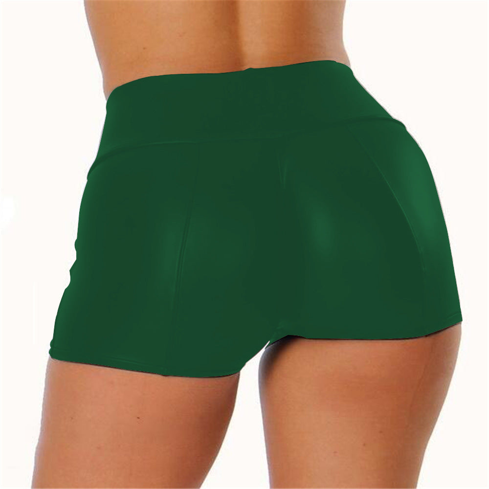 Butt Lifting Peach Leather Shorts