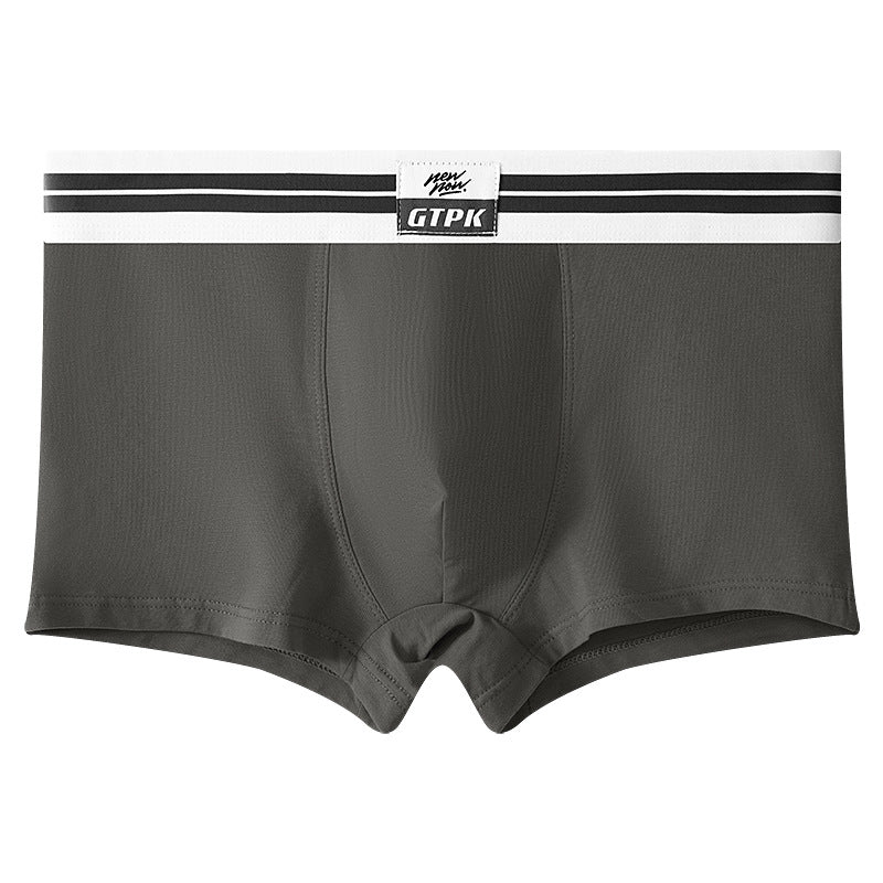 New Men's Underwear Pure Color Cotton Mid-waist Underwear - Zalixer