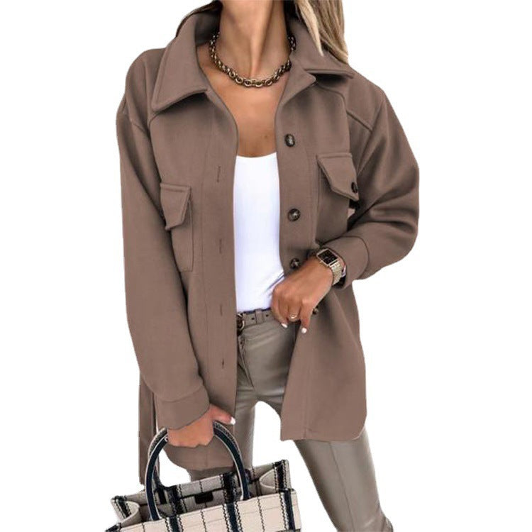 Women's Lapel Jacket Fashion Casual Single-Breasted Coat With Belt Spring - Zalixer