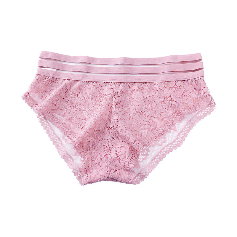 Lace panties hollow transparent mesh cotton - Zalixer