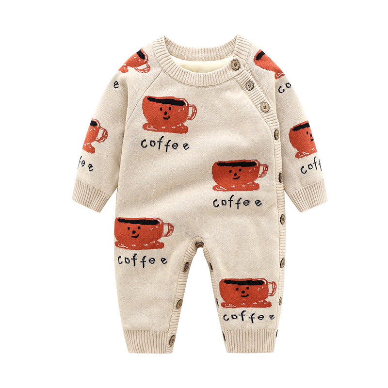 Newborn Baby Clothes Baby Crawling Clothes Thickening Out Baby Harness - Zalixer