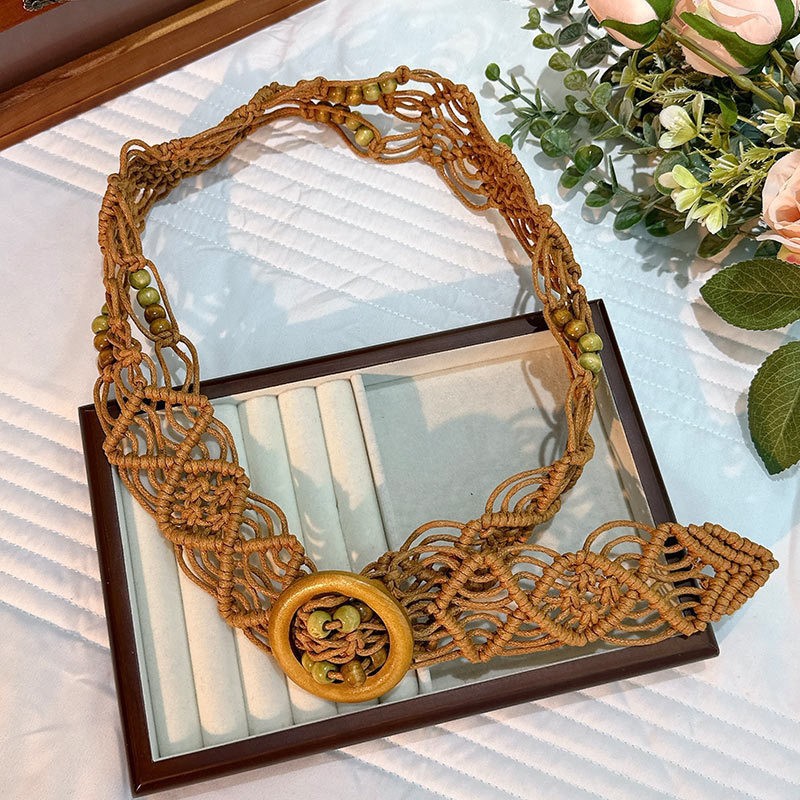 Bohemian Ethnic Style Woven Butterfly Waist Strap With Accessories Waist Chain - Zalixer