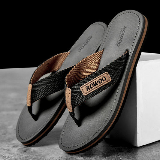 Mens Stylish Non-slip Fabric-strapped Beach Sandals For Outdoor Wear - Zalixer