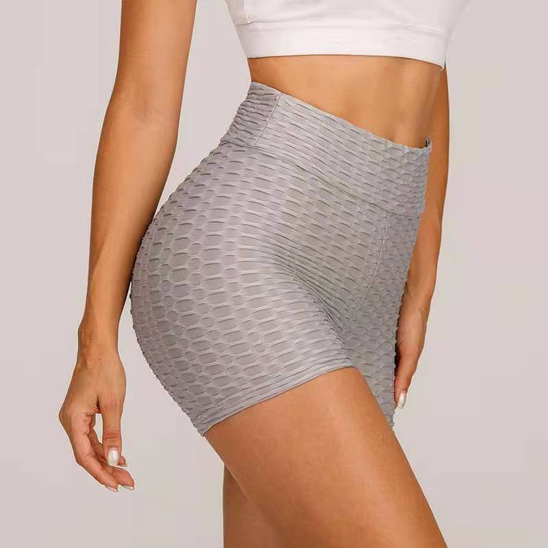 Yoga Pants Bubble Shorts Jacquard Yoga Sports Fitness Shorts Hip-fitting Shorts - Zalixer