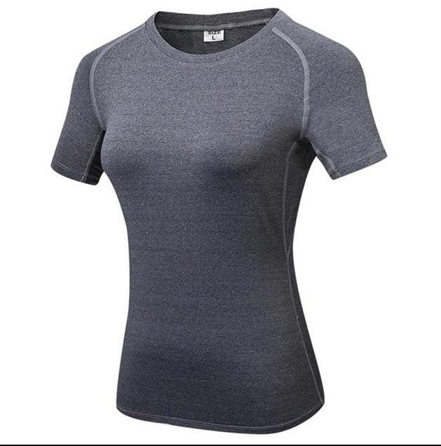 Womens Quick Dry Compression Training Yoga T-Shirts - Zalixer