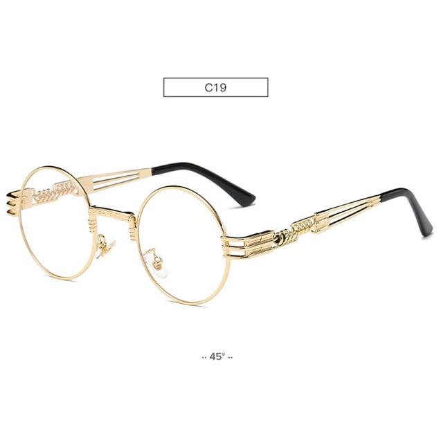 Gold Metal Fashion John Lennon Round Sunglasses Steampunk Sunglasses Mens Womens Retro Vintage Coating Mirrored Eyewear Shades - Zalixer