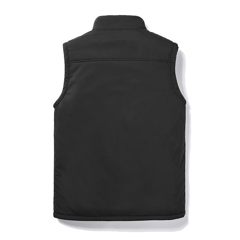 Polar Fleece Double-sided Vest Men's Autumn And Winter Outdoor Leisure Sports Sleeveless Waistcoat Vest Vest Middle-aged And Elderly Jacket