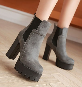 Mid boots high heel platform Martin boots - Zalixer
