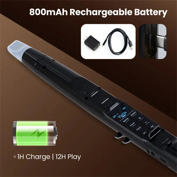 Portable Wireless MIDI Electronic Saxophone - 100 Tones, 3W Hi-Fi Speaker, 12hrs Playtime, 0.7lbs (Black ABS) - Zalixer