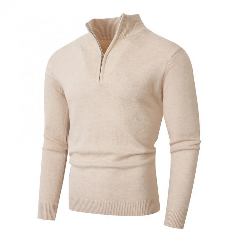 Fleece-lined Men's Plus Size Zipper Sweater - Zalixer