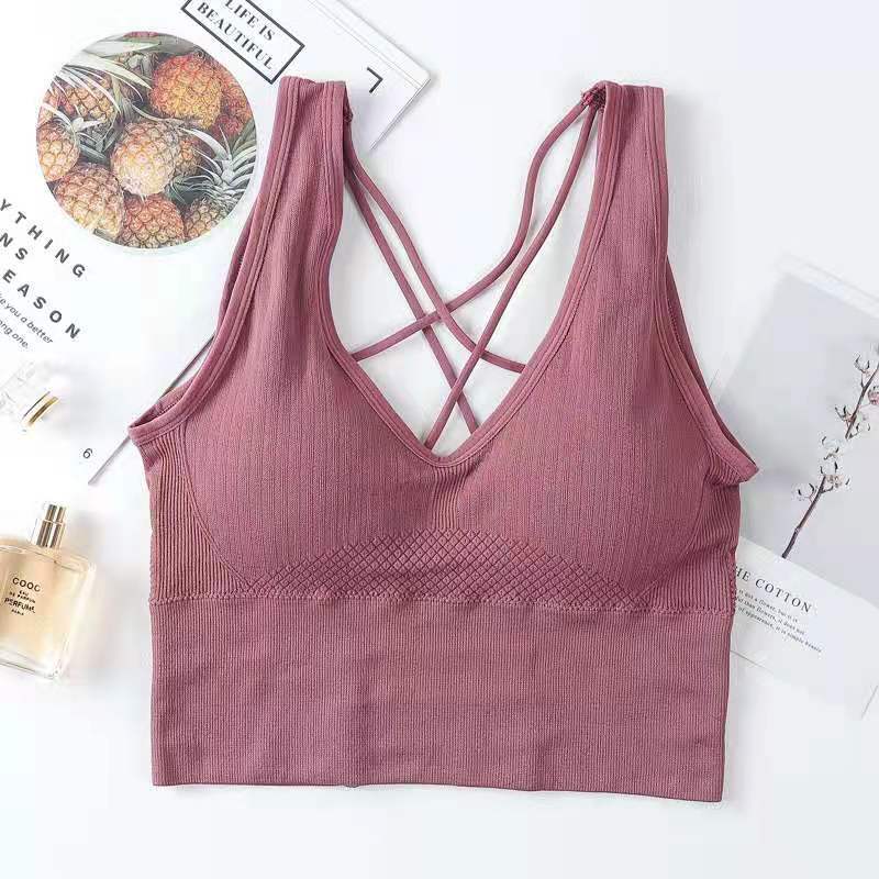 Cross Beauty Back Yoga Sports Bra Without Steel Ring - Zalixer