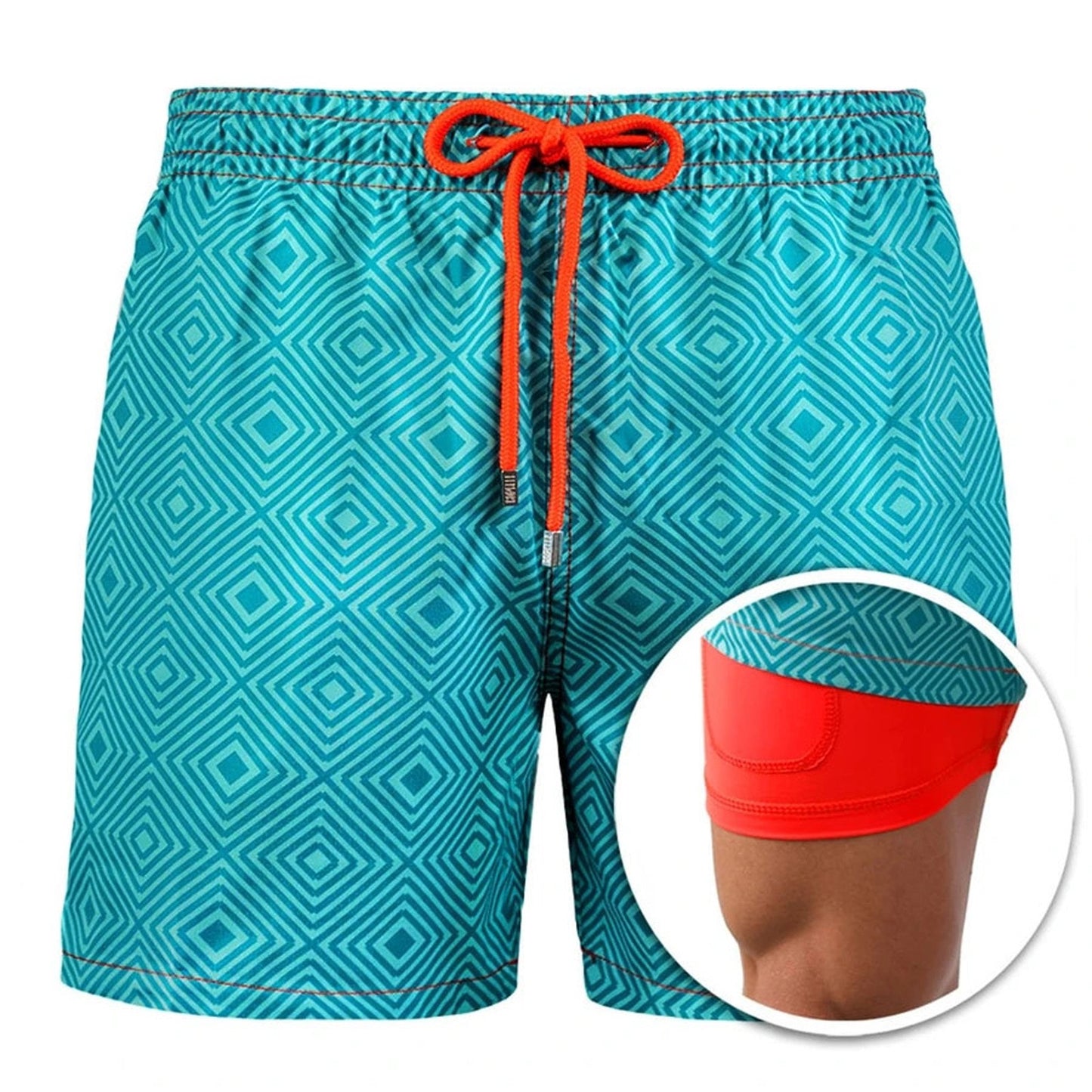 European And American Shorts Men's Beach Sports Pants Printed Double Shorts - Zalixer