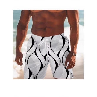 Mens Swim Trunks Beach Shorts With A Simple 3D Line Design  Perfect For Quick drying Summer Outdoor Activities - Zalixer