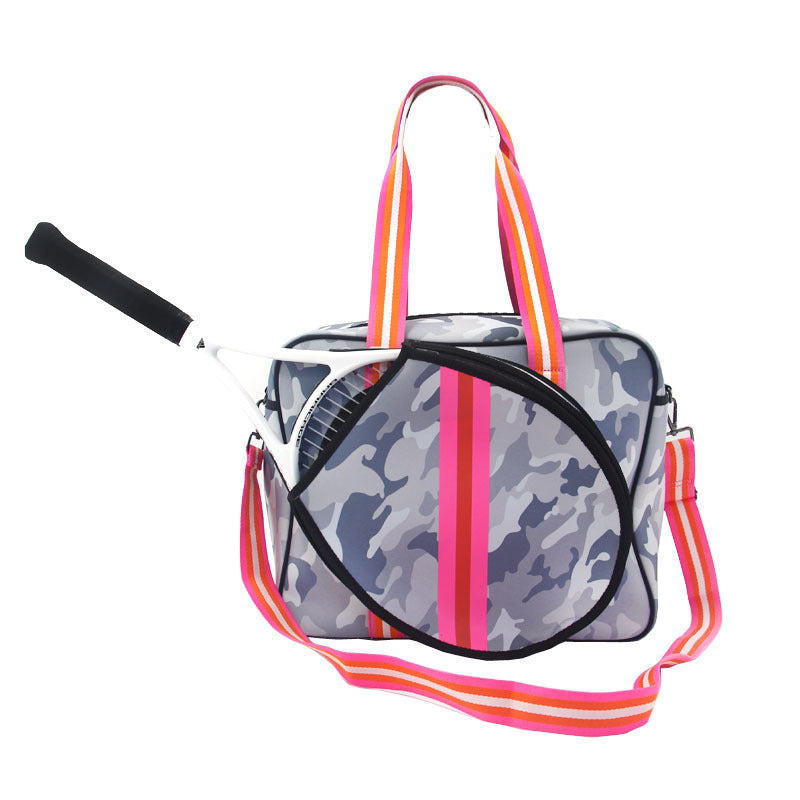 Fashion Striped Hand-carrying Crossbody Shoulder Tennis Pack