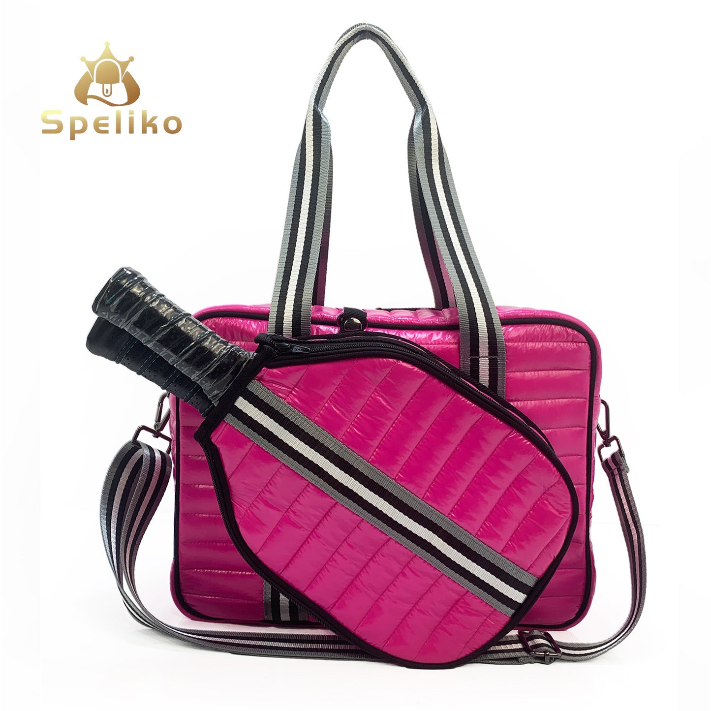 Fashion Striped Hand-carrying Crossbody Shoulder Tennis Pack
