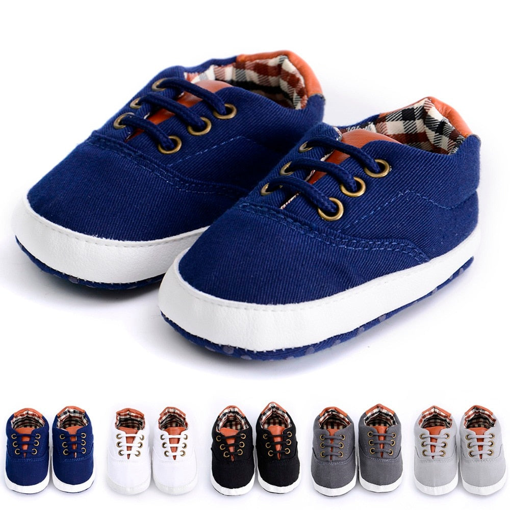 Solid color casual lace soft bottom baby canvas shoes baby shoes toddler shoes - Zalixer