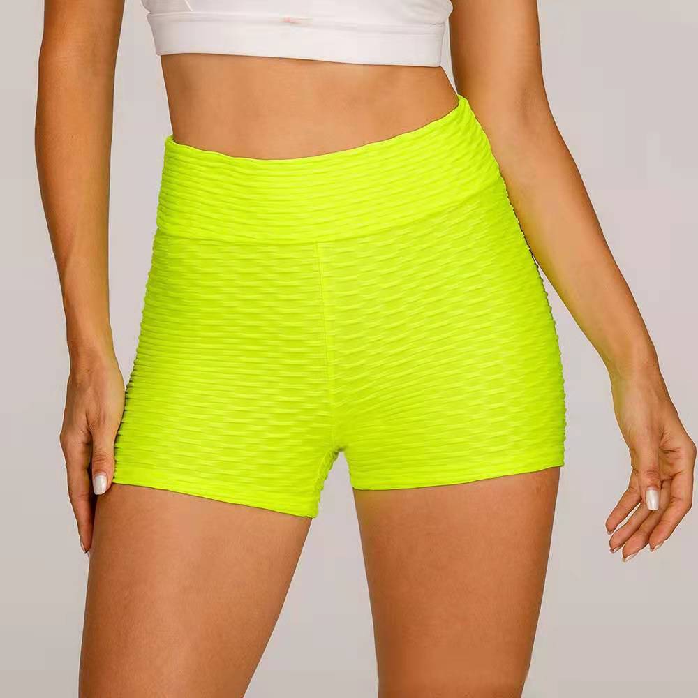 Yoga Pants Bubble Shorts Jacquard Yoga Sports Fitness Shorts Hip-fitting Shorts - Zalixer