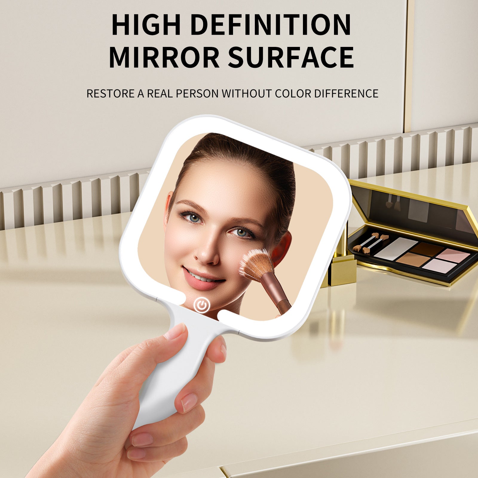 Led Make-up Mirror Handheld Mirror Portable With Light - Zalixer