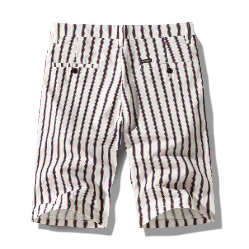 Summer New Men's Striped Five-Point Shorts Printed Shorts - Zalixer