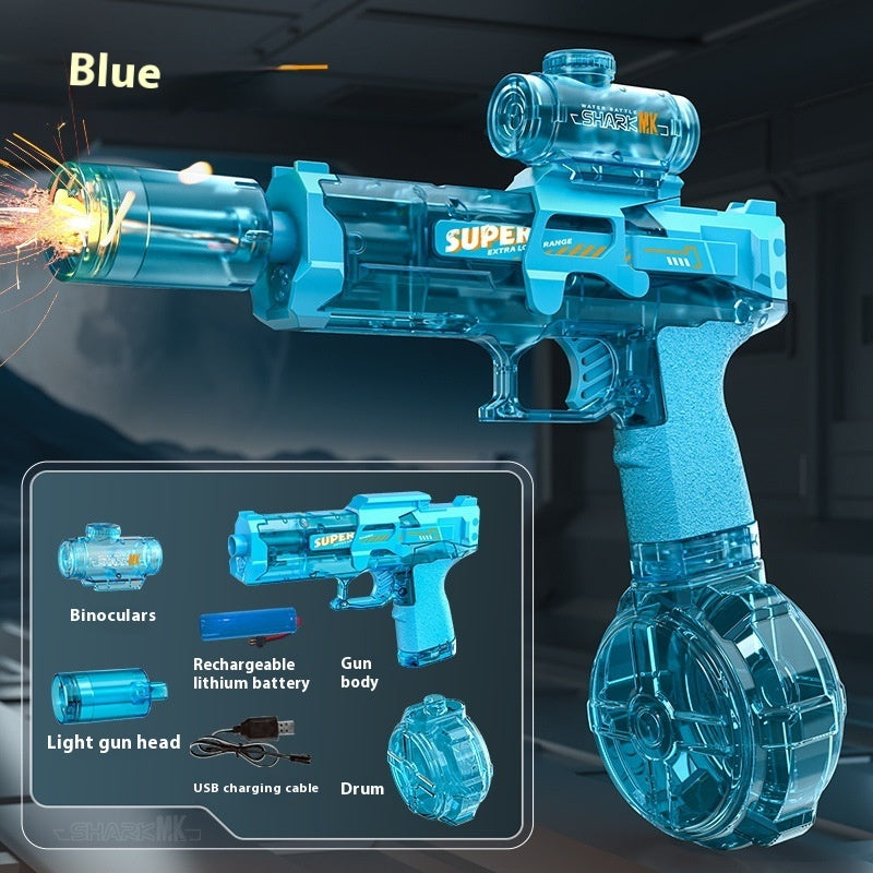 LED Lights Electric Water Guns Children Simulated Shooting Recoil Powerful Automatic Water Spray Gun Kids Summer Outdoor Toys - Zalixer