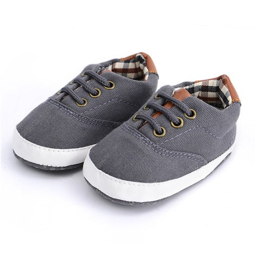 Solid color casual lace soft bottom baby canvas shoes baby shoes toddler shoes - Zalixer
