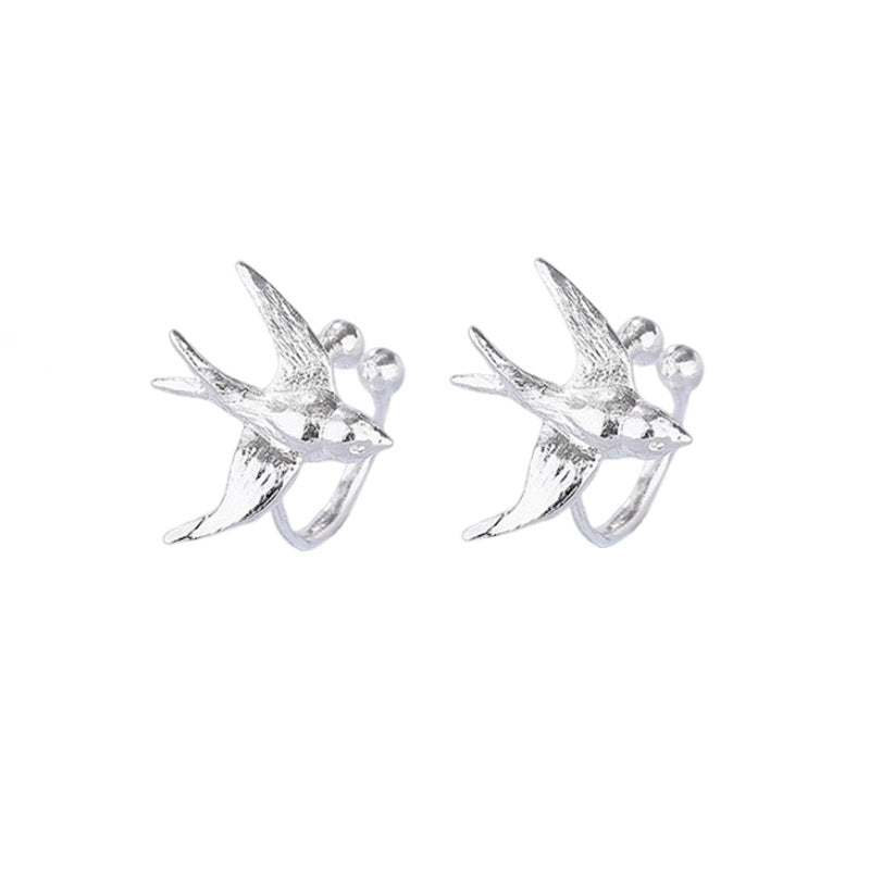 Cloud-Piercing Swallow Ear Clips For Women